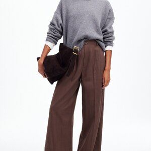 Madewell Wide-Leg Trouser Pants in Drapey Twill